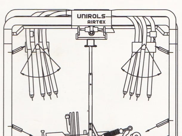 Overhead travelling cleaner - for weaving units - Bus bar travelling cleaner